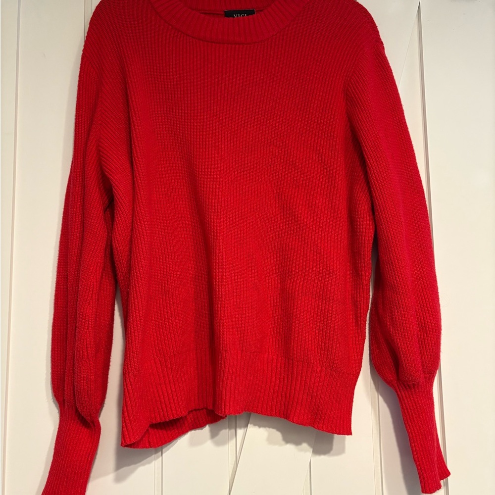 NWOT.  Vici Collection Women’s Vibrant Red Crew Neck Sweater